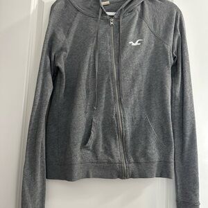 Hollister Charcoal Zip-Up Hoodie